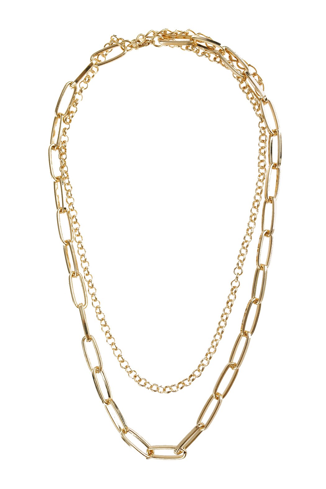 Riah Fashion - Multiline Chain Necklace - 2 FINISHES -