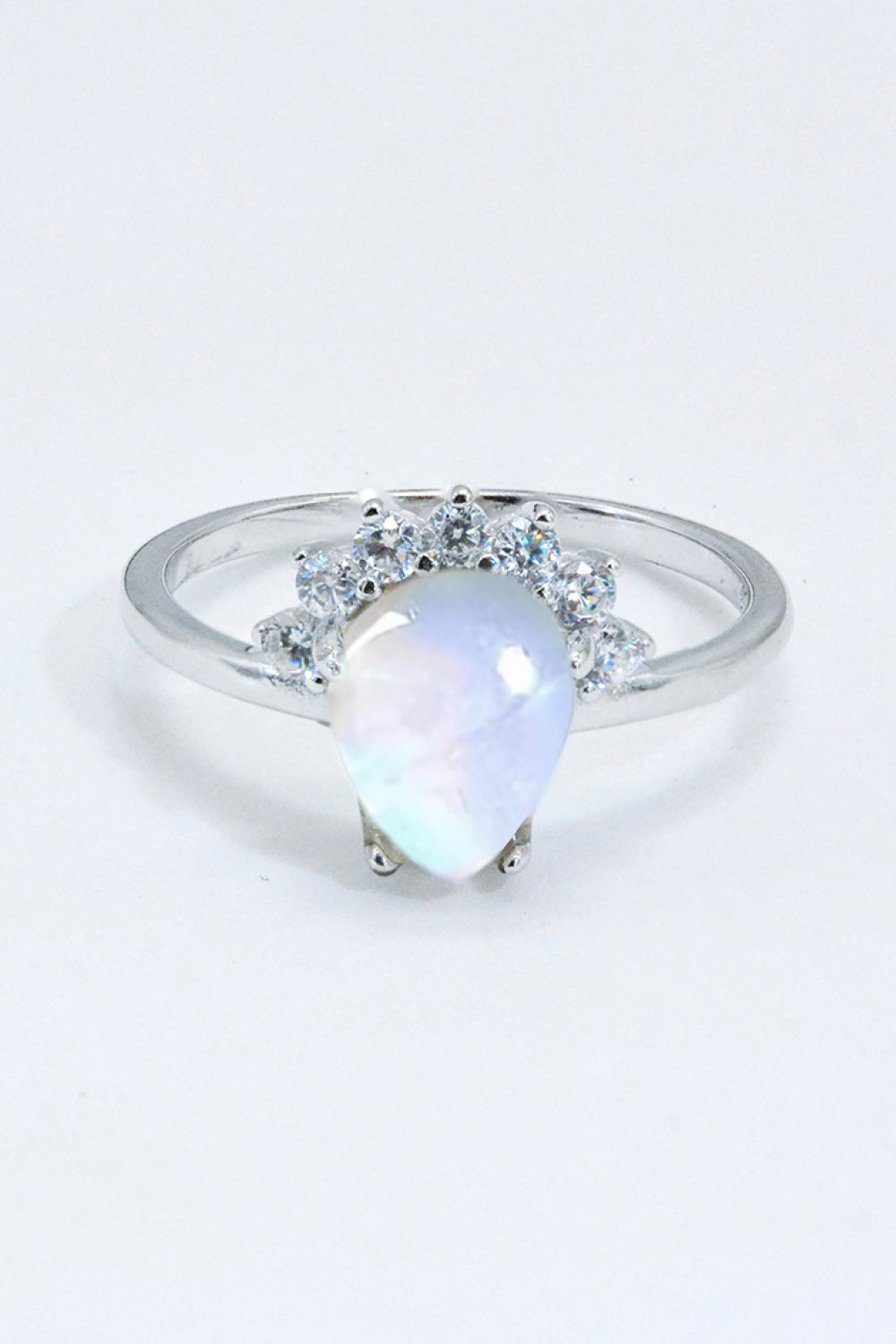 925 Sterling Silver Moonstone Ring - T - SIZES 6 THRU 9 - 2 FINISHES -