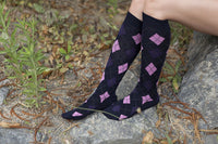 Thumbnail for Women's Classy Argyle Knee High Socks - 1 COLOR -