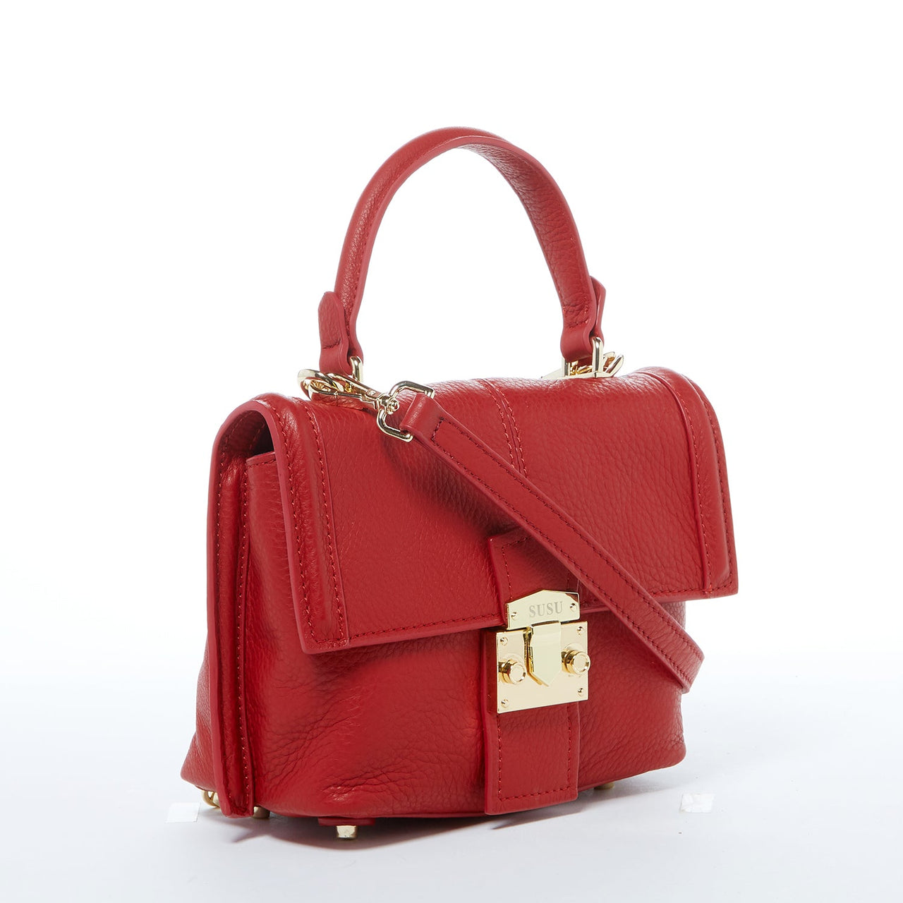 Linda Red Leather Backpack Purse -