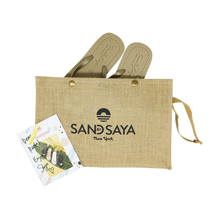 SAND BY SAYA N.Y. - Marine Park Stripe Bow  - Embellished Flat Flip Flops Sandal - 5 COLORS -