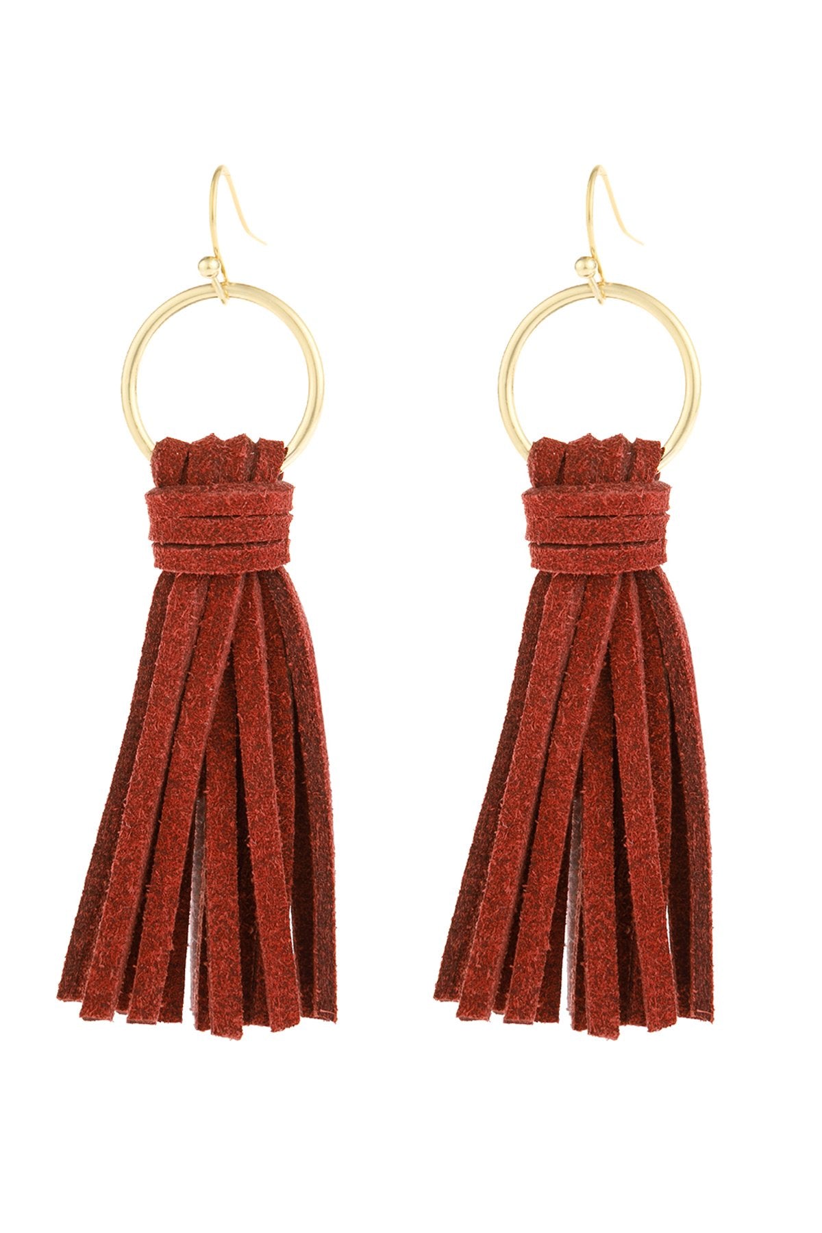 Riah Fashion - Leather Tassel Earrings - 14 COLORS -