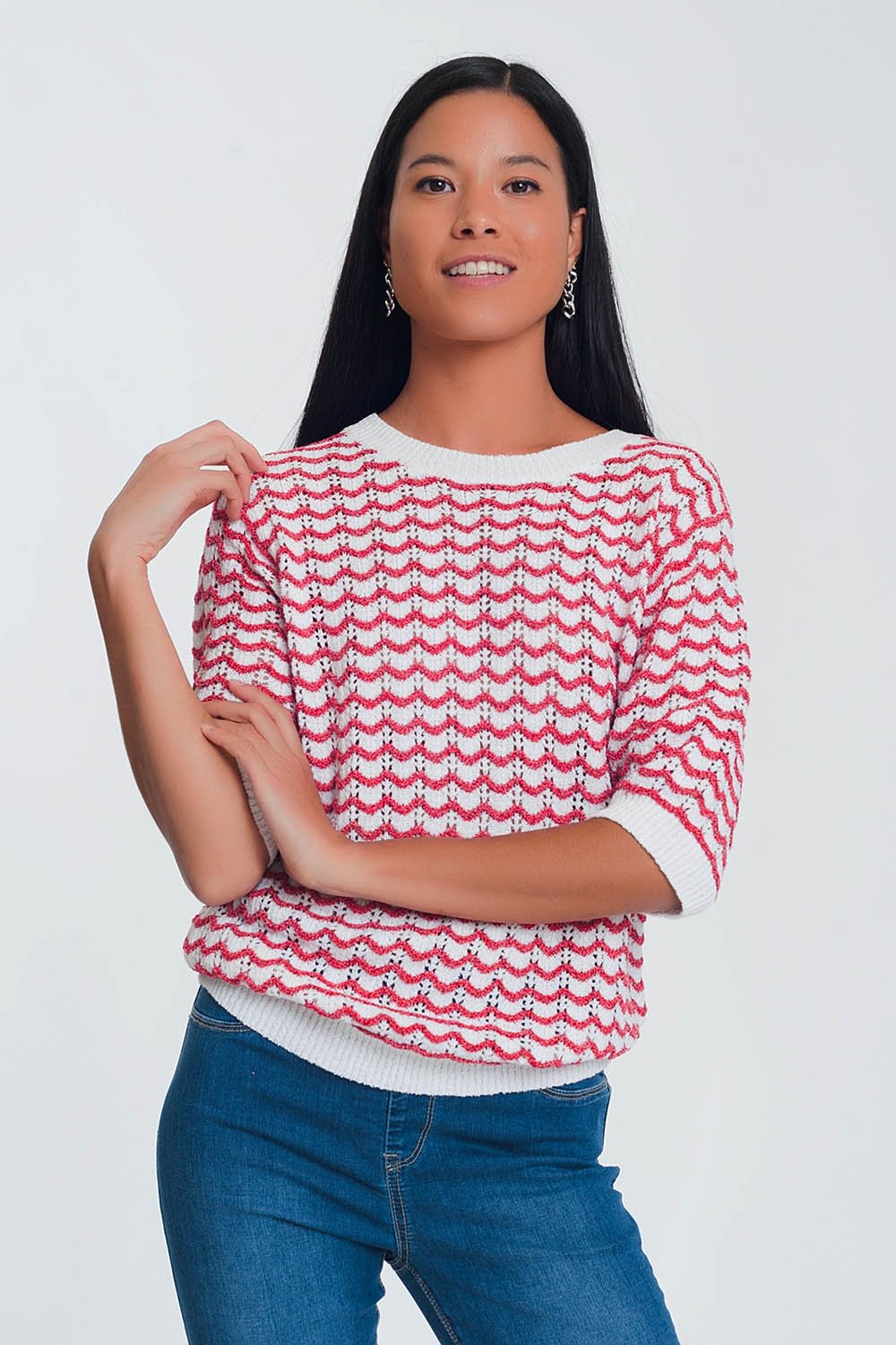 Q2 - Knit Jumper in Red - 1 COLOR -