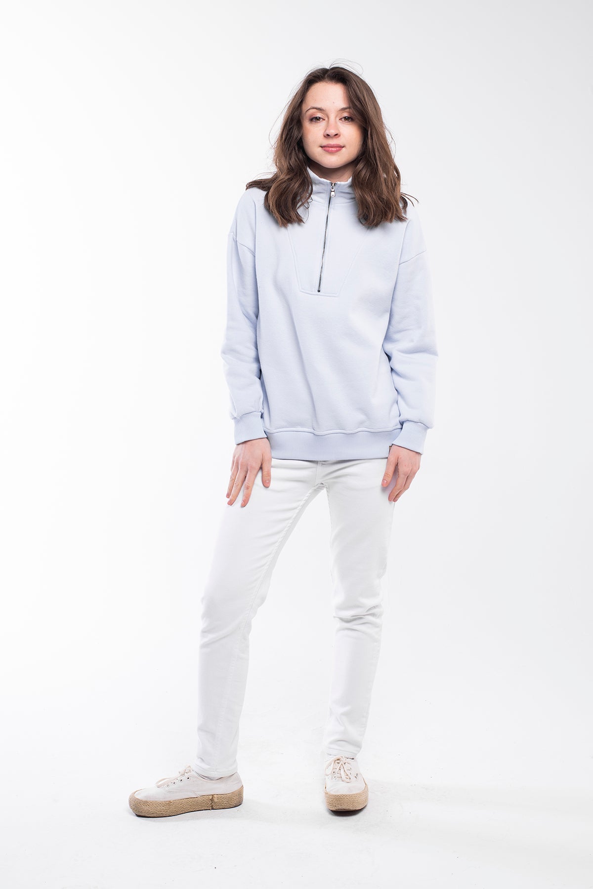 Zipped Neck Sweatshirt - 5 COLORS -