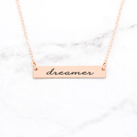 Thumbnail for Dreamer Necklace - Rose Gold Bar Necklace -