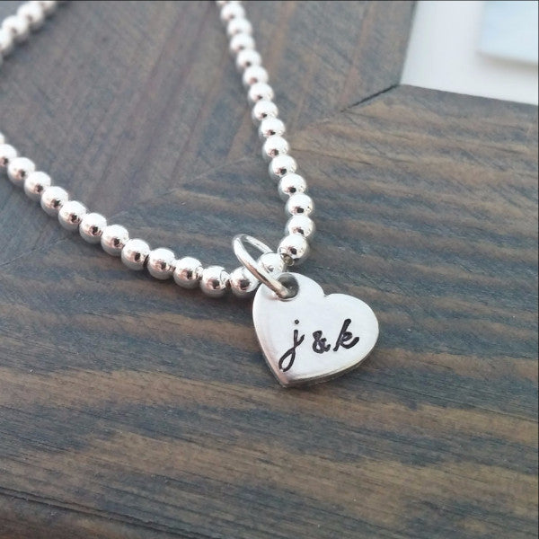 Personalized Bracelet With Hand Stamped Initials -