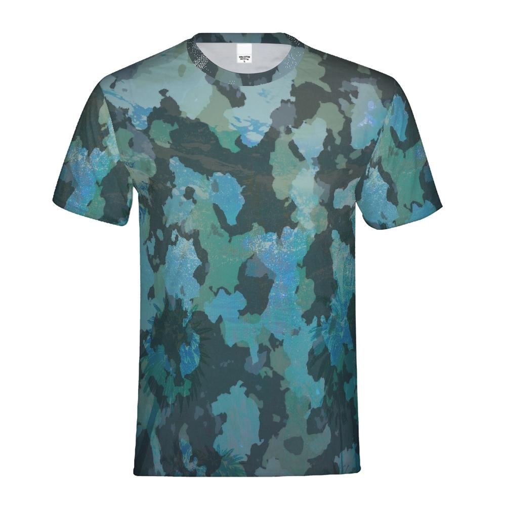 FYC - Men's O.U.R. Outdoors Ocean Camo Fitted Breathable Crewneck Tee - 1 COLOR -