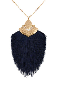 Thumbnail for Arrow Shaped Tassel Pendant Linked Necklace - 10 COLORS -