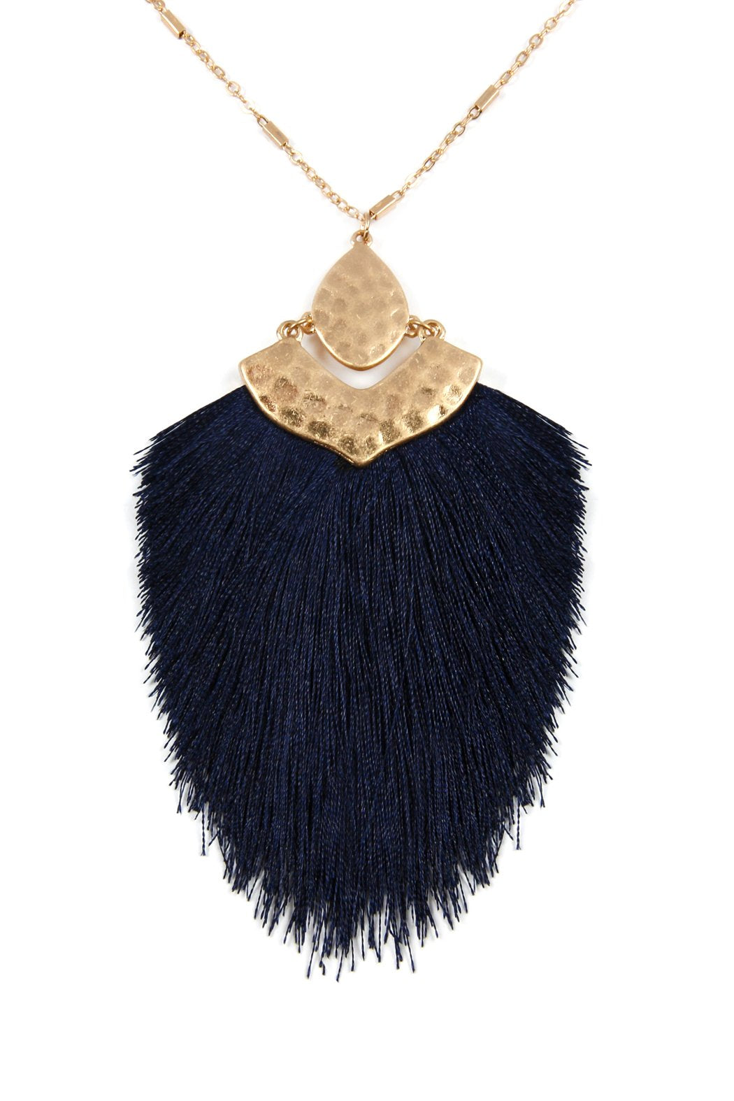 Arrow Shaped Tassel Pendant Linked Necklace - 10 COLORS -