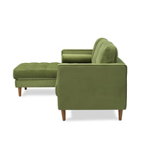 Thumbnail for GFURN - Bente Tufted Velvet Sectional Sofa - Green - LEFT OR RIGHT -