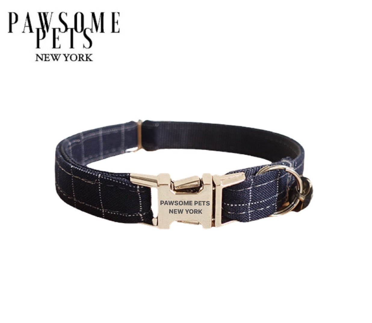 Dog & Cat Collar - Purplish Blue Stripe -