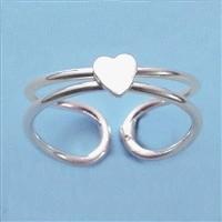 Sterling Silver Toe Ring With Heart -