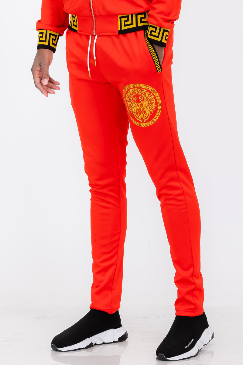 Lion Head Embroidered Track Pants - 4 COLORS -