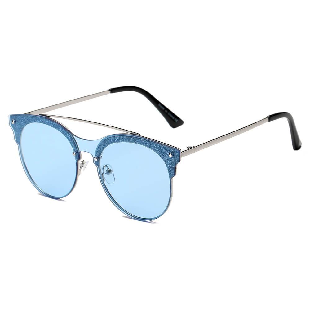 Endicott | S3011 - Round Circle Brow-Bar Tinted Lens Sunglasses - 5 COLORS -