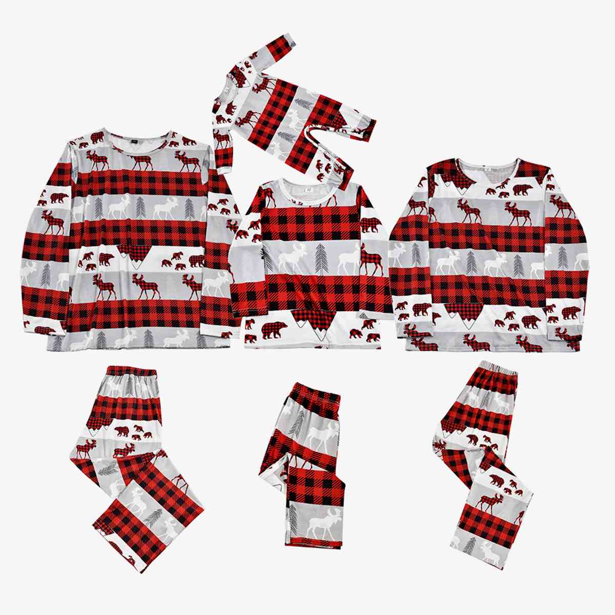 MEN Reindeer & Plaid Top and Pants Set - T -