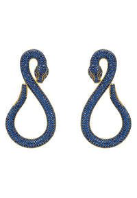 Thumbnail for LATELITA - Asp Snake Drop Earrings Gold Sapphire -