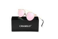 Thumbnail for Frisco | A18 - Modern Horn Rimmed Metal Frame Round Sunglasses - 5 COLORS -