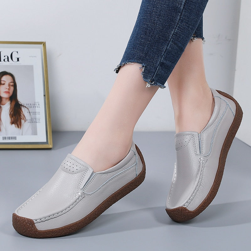 JKPUDUN - Leather Women's Casual Shoes  - [30 DAY DELIVERY] - 4 COLORS -