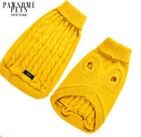 Thumbnail for Dog and Cat Cable Knit Sweater - Yellow -