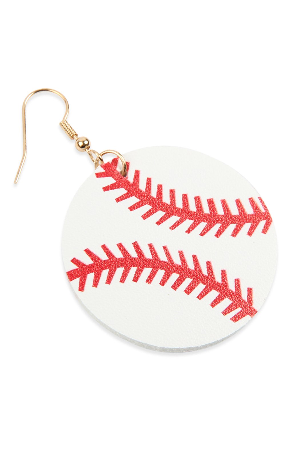 Riah Fashion - Sports Leather Round Drop Earrings - 2 SPORTS