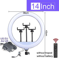 Thumbnail for Ringlight for Makeup - Ring Light - LED Selfie Stand - Tripod - Dimmable - YouTube Lamp Photo Video Camera Phone stand - [23 DAY DELIVERY] -  14 SIZES -