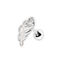 Thumbnail for 316L Stainless Steel Jeweled Leaf Cartilage Earring -