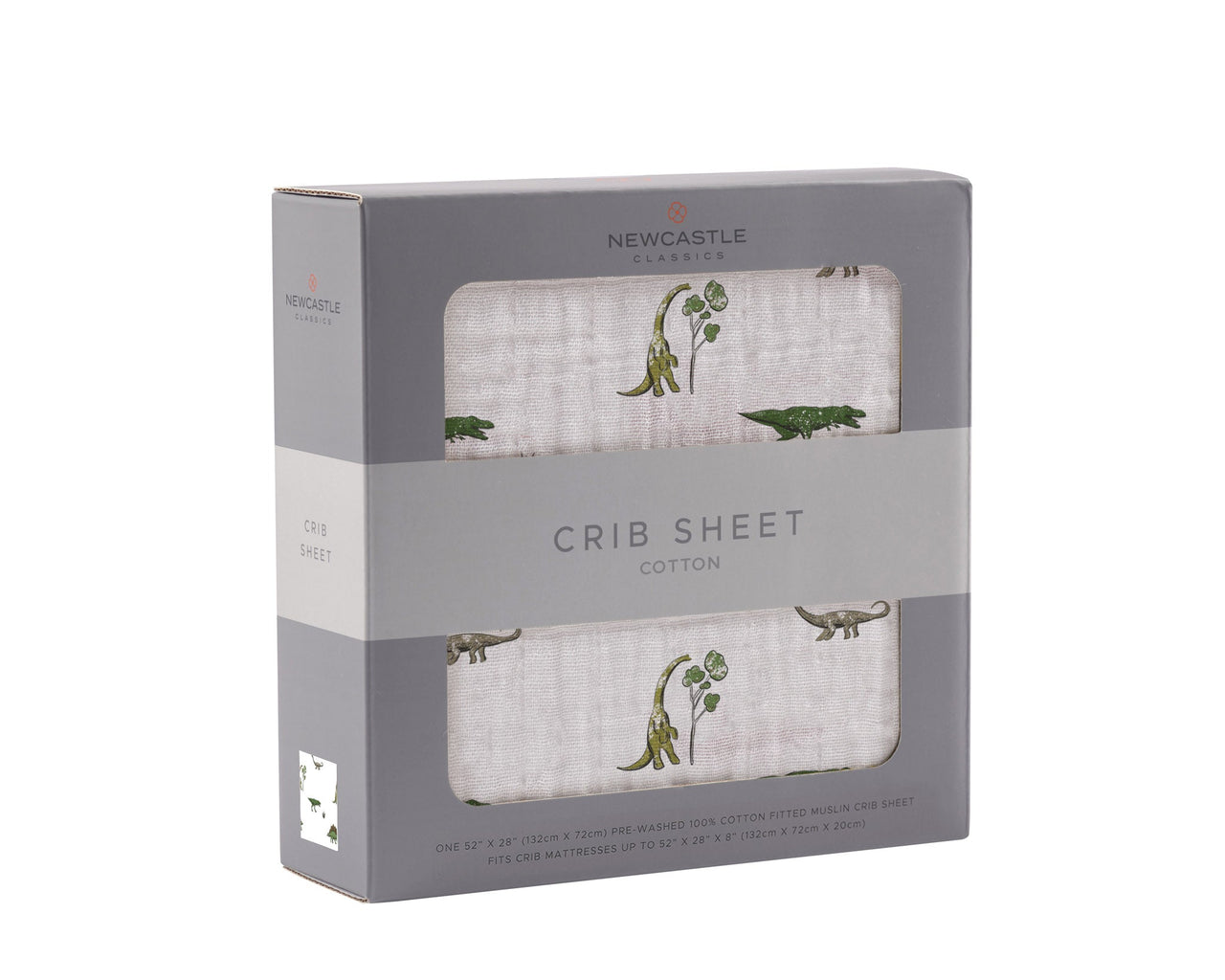 Newcastle - Dino Days Cotton Muslin Crib Sheet -