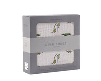 Thumbnail for Newcastle - Dino Days Cotton Muslin Crib Sheet -