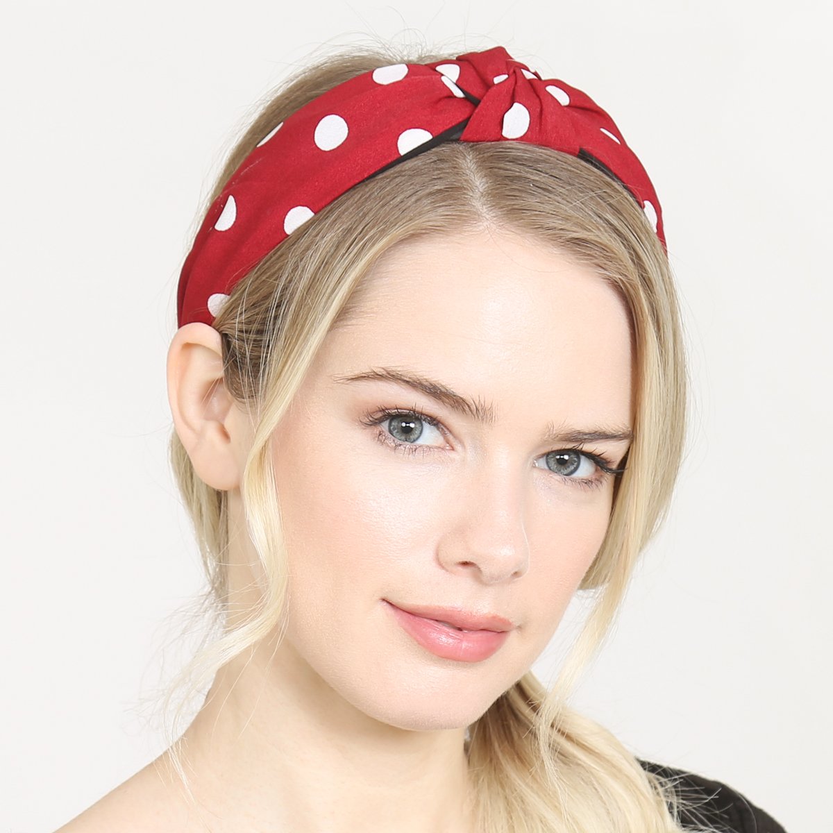 Riah Fashion - Polka Dots Tied Hair Band - 6 COLORS