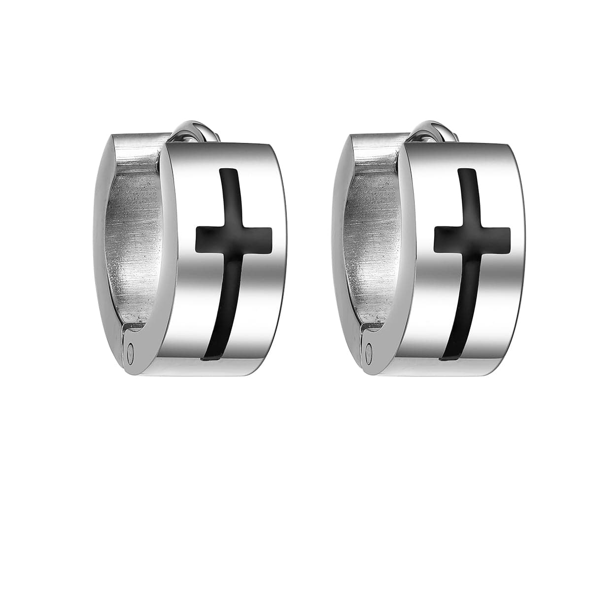 Mister - Cross Huggie Earring - SINGLE OR PAIR - 3 COLORS -