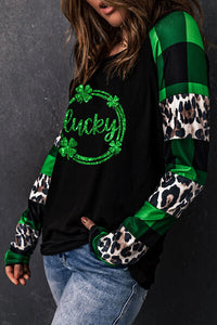 Thumbnail for LUCKY Plaid Round Neck T-Shirt - T - 1 COLOR -