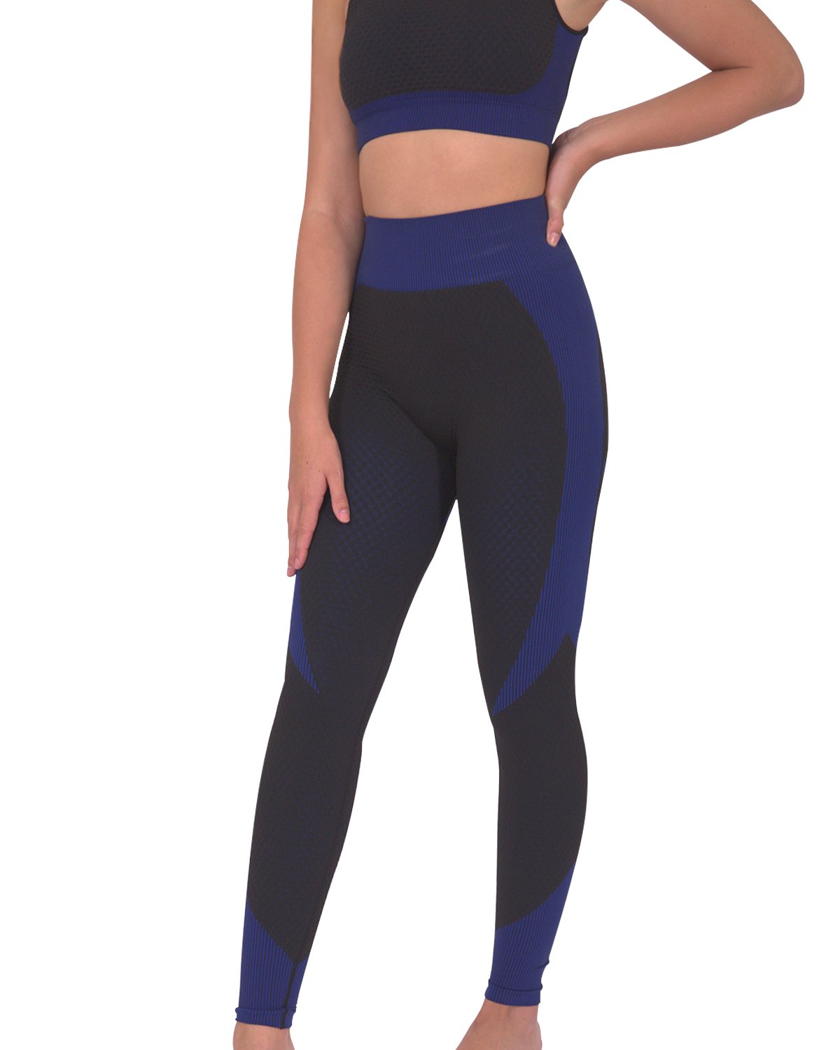 Savoy - Trois Seamless Legging - Black With Navy - 1 COLOR -