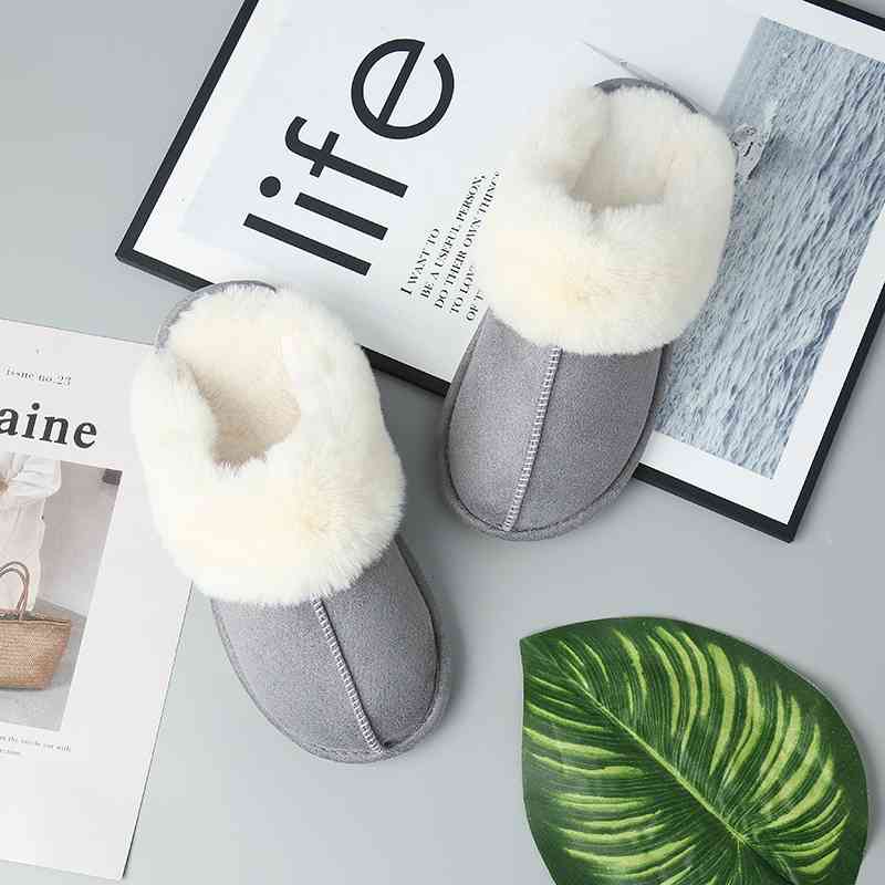 Faux Suede Center Seam Slippers - T - 5 COLORS -