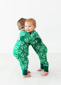 Thumbnail for Eclipse Kids - I'm Narwhally Sleepy - Green - Long Sleeve Zipper Sleep Romper -