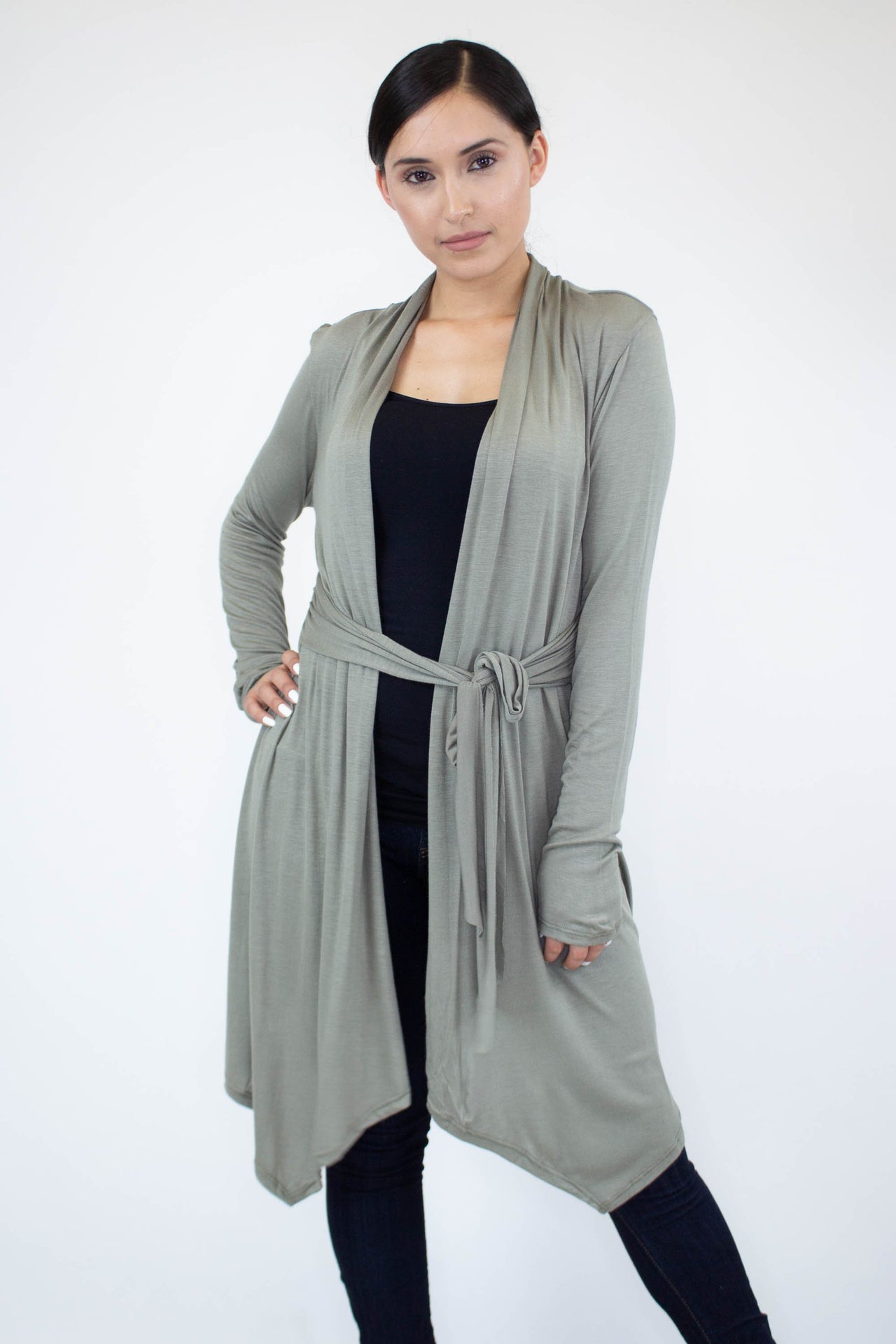 Stylespect - Light Weight Waist Tie Cardigan - 1 COLOR -