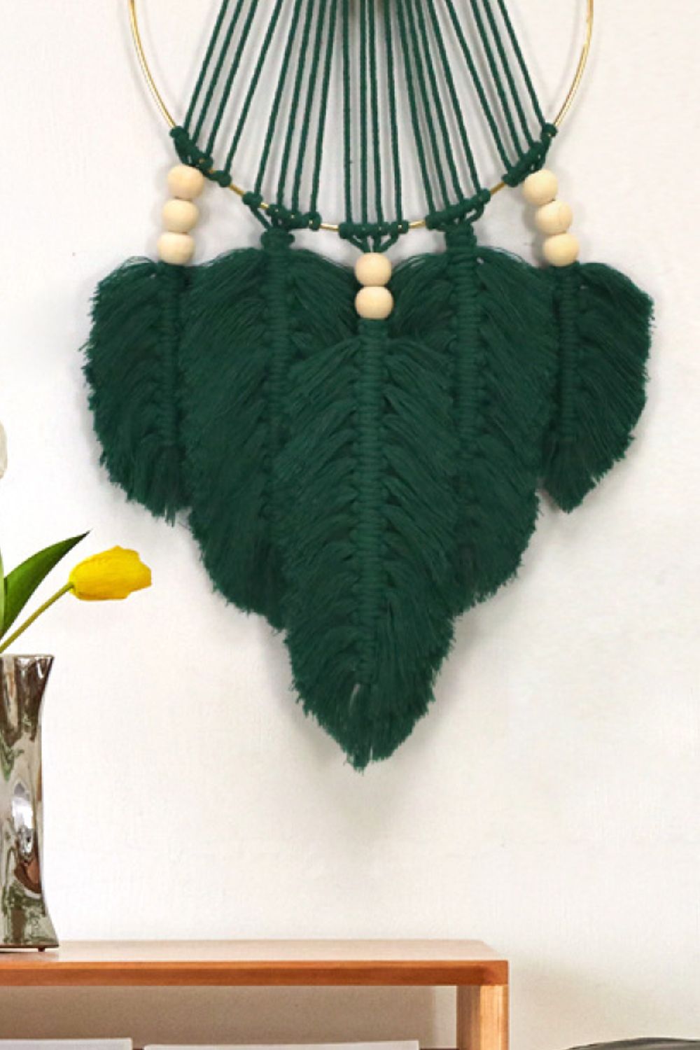 Feather Macrame Wall Hanging Decor - 21.6" X 9.8" - T - 2 COLORS -