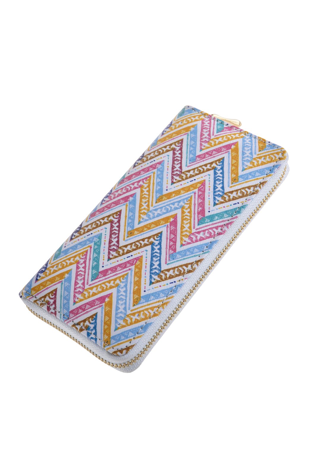 Riah Fashion - Chevron Printed Zipper Wallet - Style 1 -