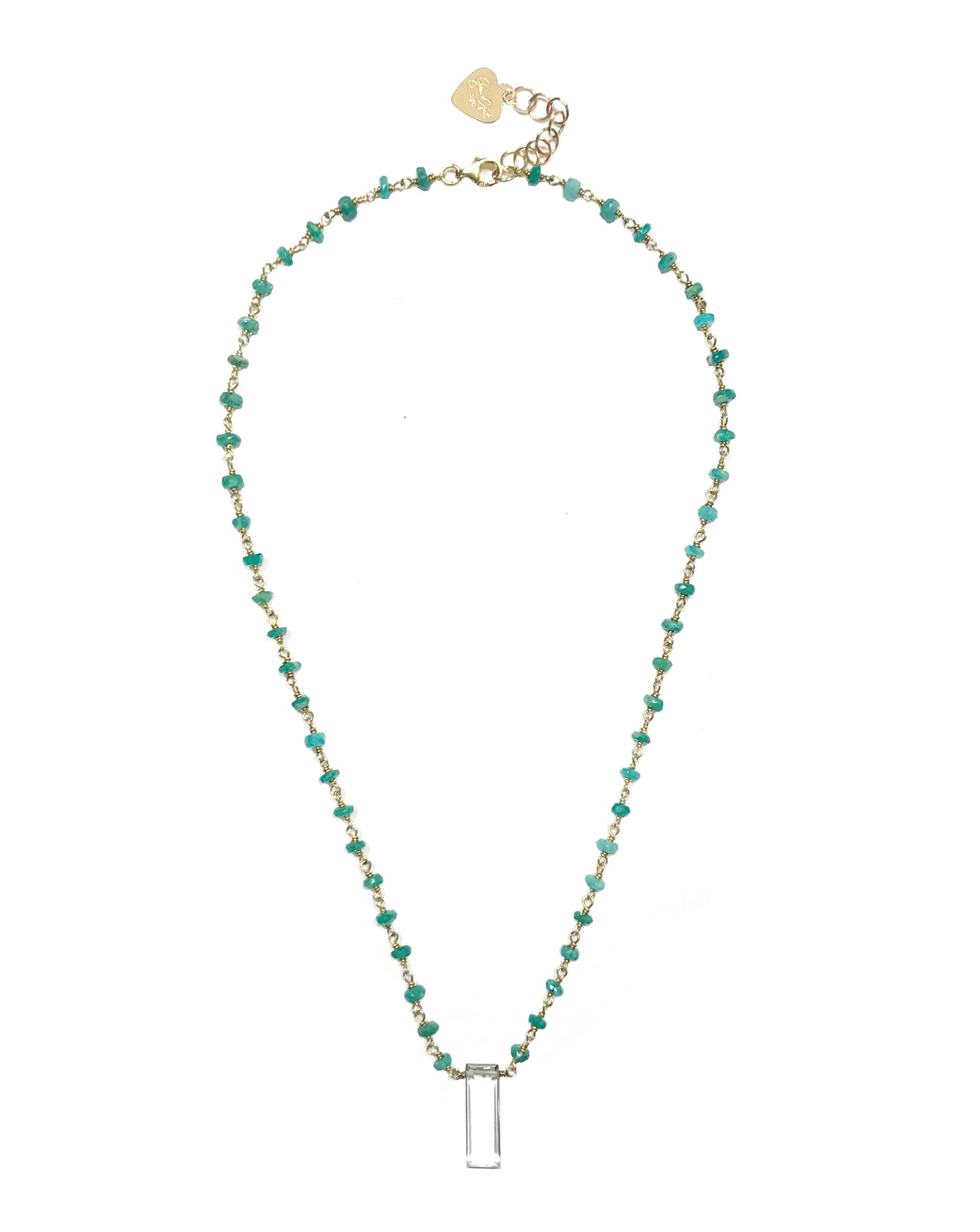 Gena Myint - Amazonite With White Topaz Necklace -