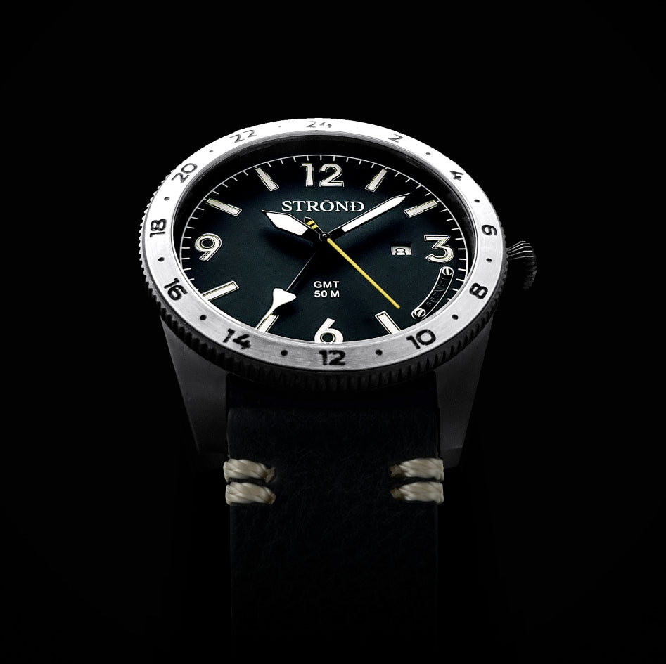 STROND U.K. - SSC-101 24h GMT, All Black with Steel Bezel -