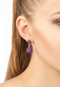 Thumbnail for LATELITA - Monaco Sphere Drop Earrings Silver Ruby Pink CZ -