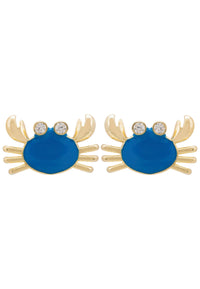 Thumbnail for LATELITA - Feeling Crabby Turquoise Enamel Stud Earrings Gold -