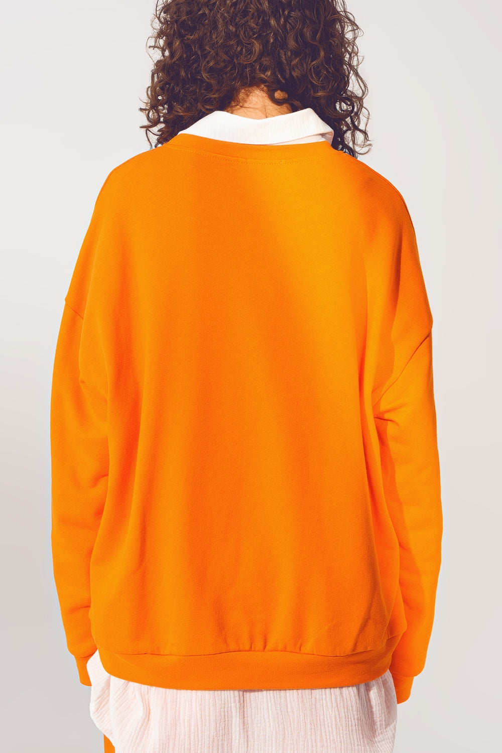 Q2 - l'Amour Text Sweater in Orange - 1 COLOR -