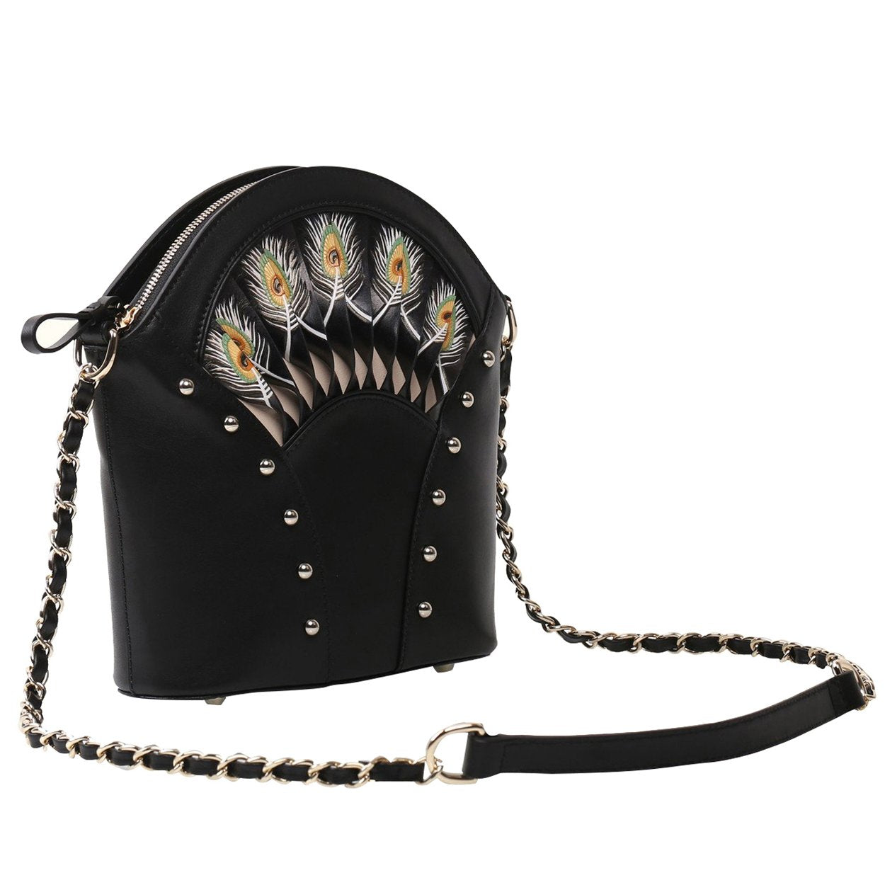 Feather Black Shoulder Bag - 1 COLOR -