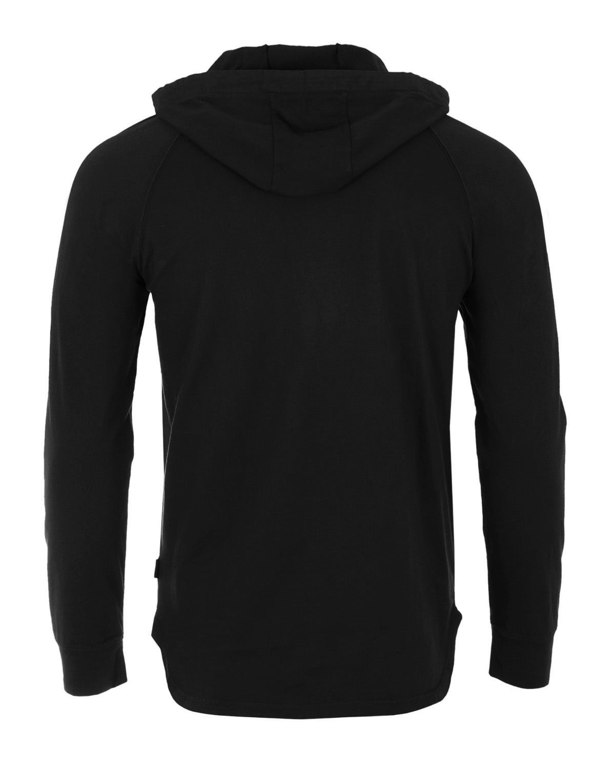 Men's Pigment Dyed Hoodie - Athletic v Neck Long Sleeve Henley Pullover Shirt - 1 COLOR