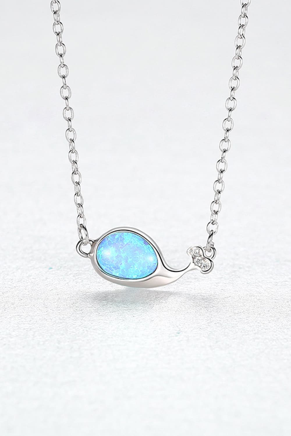 Opal Dolphin 925 Sterling Silver Necklace - T - 1 COLOR -