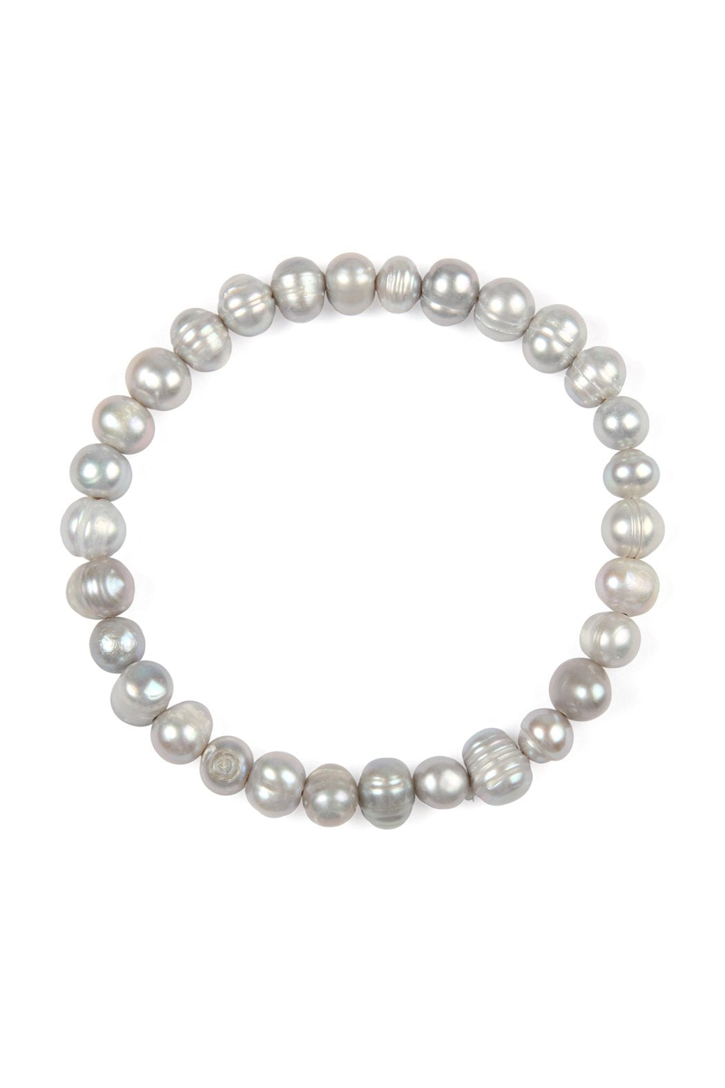 Glass Coated Fresh Pearl Stretch Bracelet - 6 COLORS