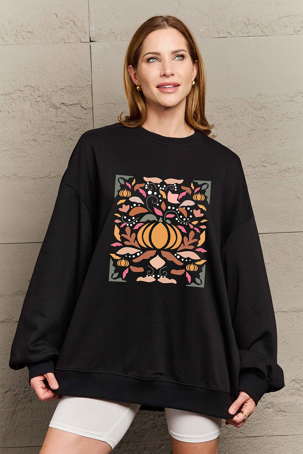 Simply Love Full Size Graphic Dropped Shoulder Sweatshirt - S THRU 3XL -  T - 1 COLOR -