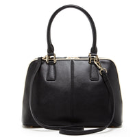 Thumbnail for Melissa Saffiano Leather Satchel Bag Black -