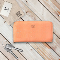 Thumbnail for IKON SWEDEN - Cork Leather Zip Wallet - Salmon - 1 COLOR -