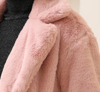 Thumbnail for Sharon Tatem - Faux Fur Coat - Elegant Fluffy Thick Warm Artificial Fur Coat - 8 COLORS -